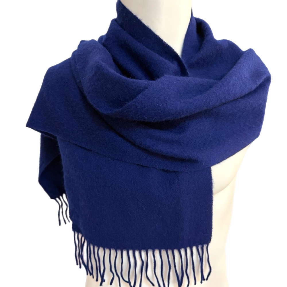 Uniqlo Dark Blue 100% Cashmere Scarf - 10.5" x 64"